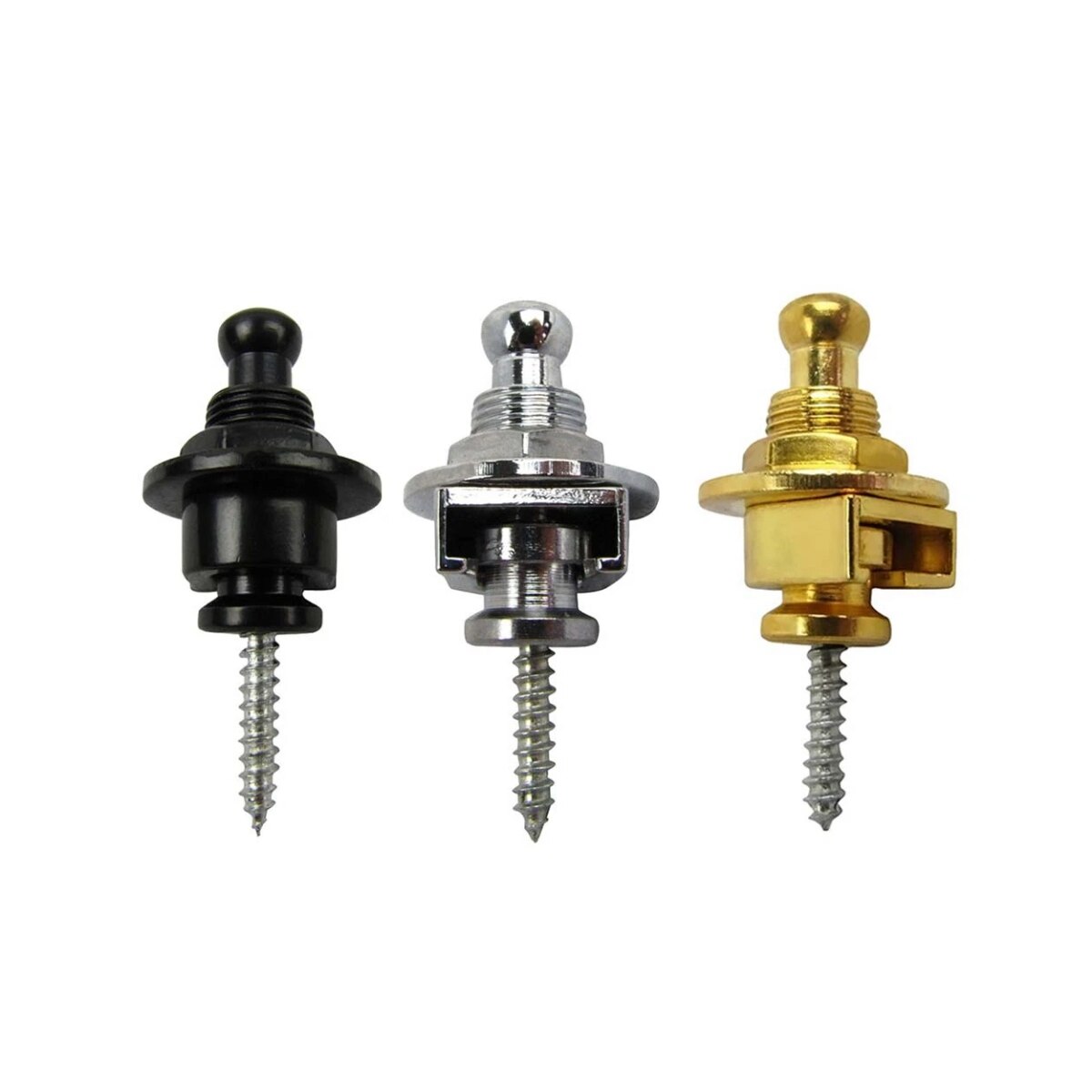Botões de alça de guitarra, 1/2 peças, 3 cores para escolher, fechaduras de alça de guitarra premium, botões de alça de segurança de metal, pinos de extremidade de metal