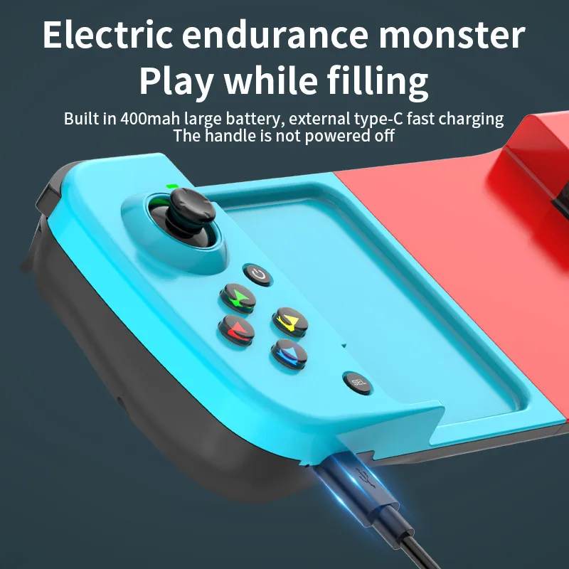 Do telefonu komórkowego Switch PS4 Android IOS może rozciągnięć lewy i prawy gamepad Bluetooth z mapowaniem wibracji, bezprzewodowy