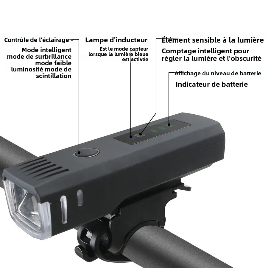 1000LM vélo avant lumière lumineuse vélo lampe de poche LED lanterne de vélo USB Rechargeable vtt vélo feu arrière pour phare de cyclisme