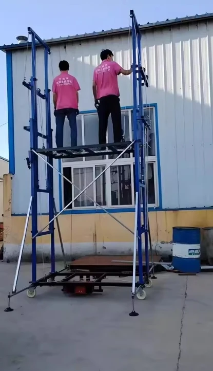 Andaime dobrável hidráulico elétrico móvel da plataforma de elevação do local de fábrica interno e externo com controle remoto automático