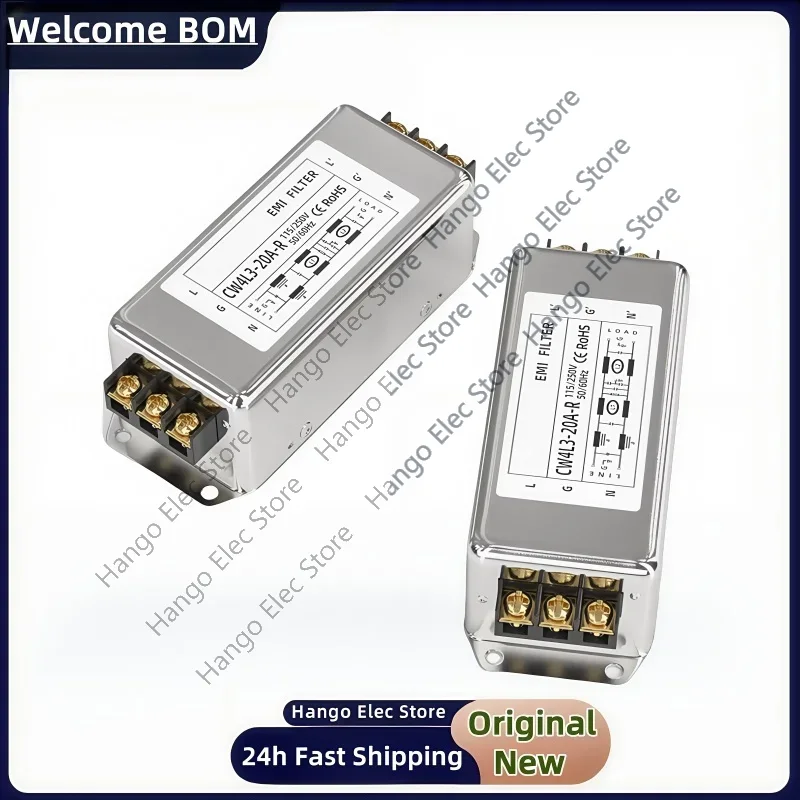 Single-phase three-pole power filter CW4L3-6/10/20/30A-R terminal block EMI anti-interference AC 220V