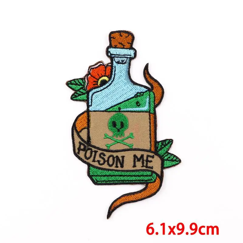 Embroidered Patch Iron On Patches for Clothing Pocket Lighter Clothes Stickers Fabric Sewing Thermal Adhesive Applique Fusible
