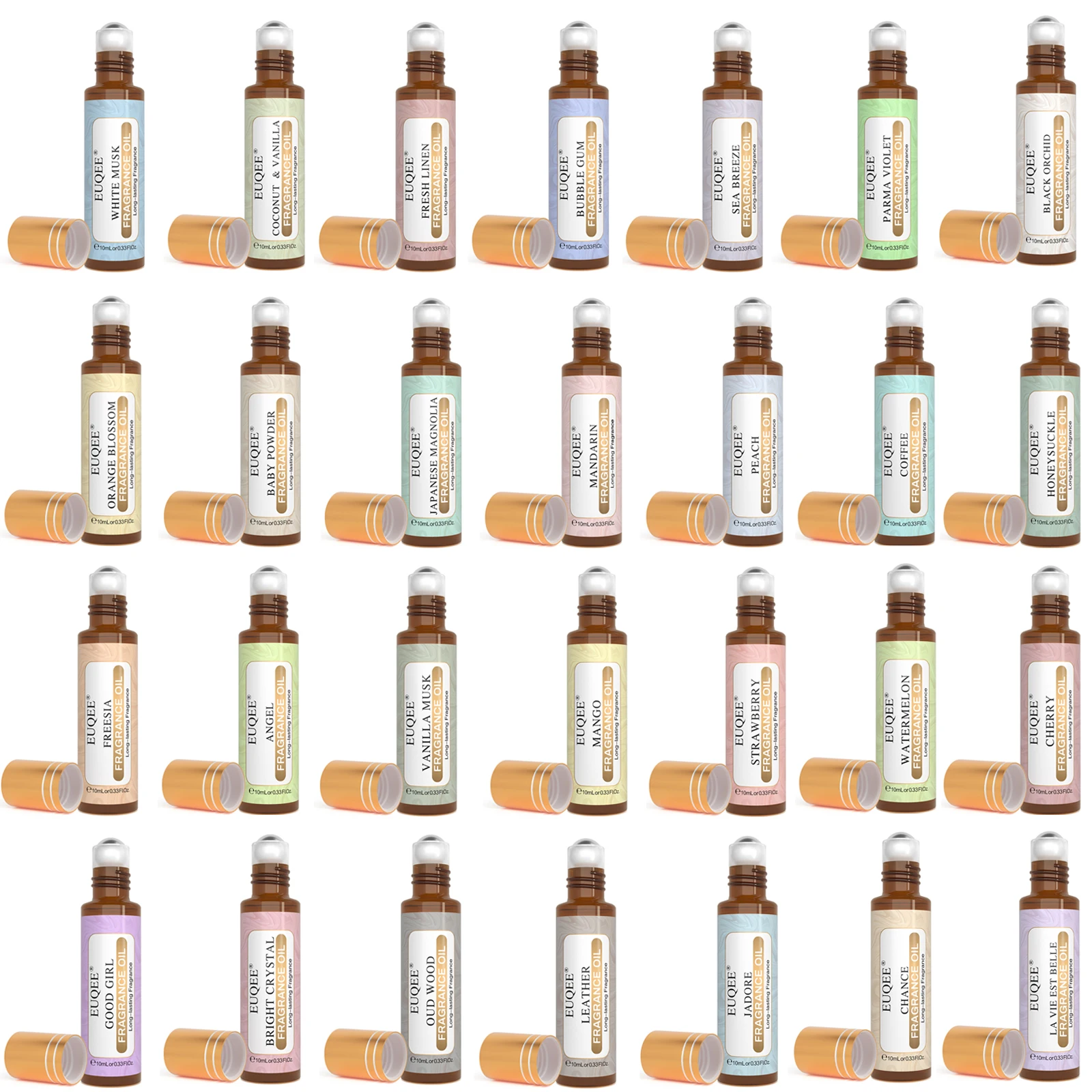 EUQEE 10ml huile parfumée Roll-On parfum longue durée La Vie Est Belle CHANCE Jadore coton fraise mangue pour hommes et femmes