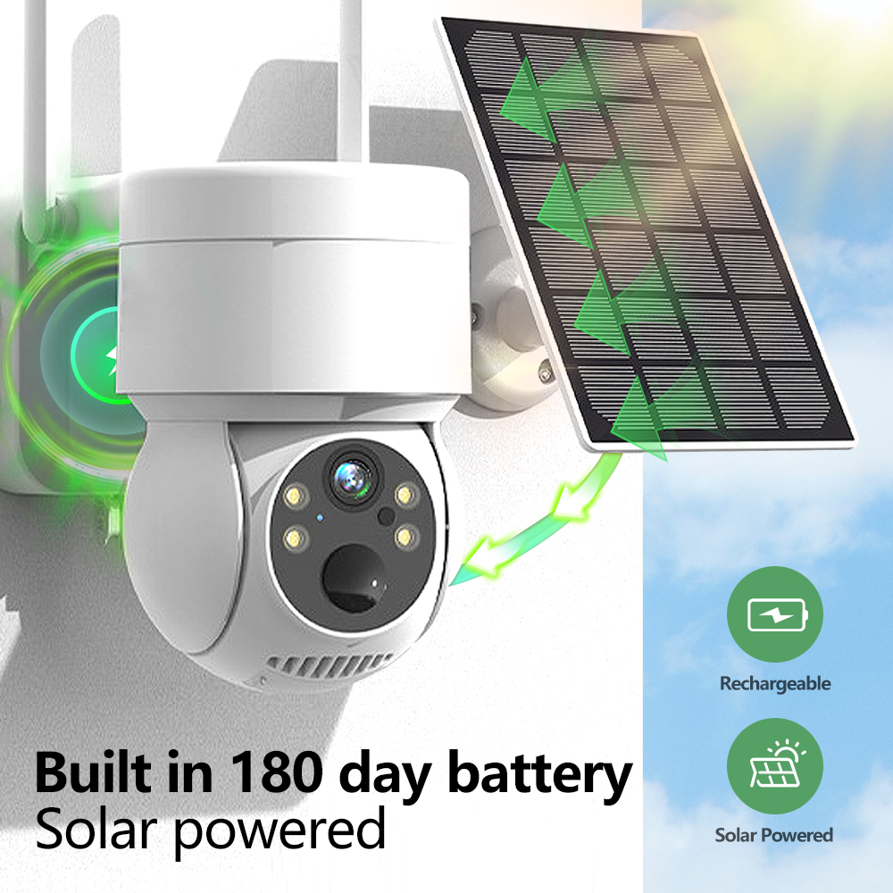 4MP WIFI Monitor Outdoor Wireless Solar PTZ IP Kamera HD Video Überwachung Kamera Eingebaute Batterie Lange Standby ICsee