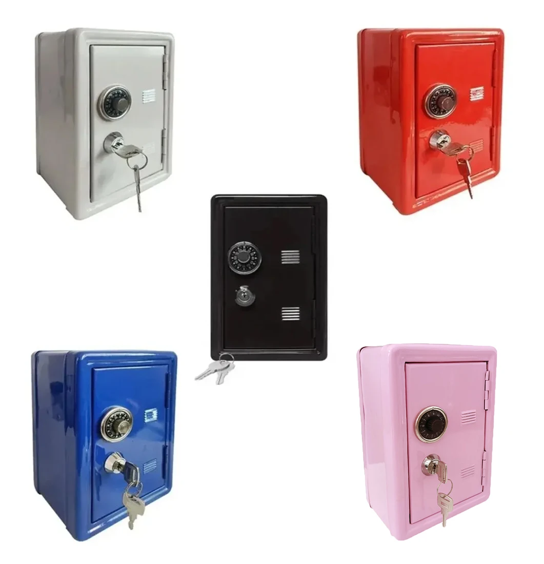 Caixa de seguro doméstico vertical mini seguro metal carro chave gabinete seguro decoração desktop cofrinho