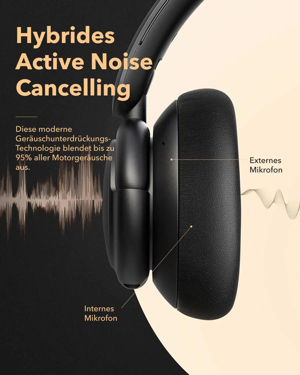 Cuffie Soundcore Life Q30 con design over-ear Bluetooth ANC ibrido Audio wireless ad alta risoluzione