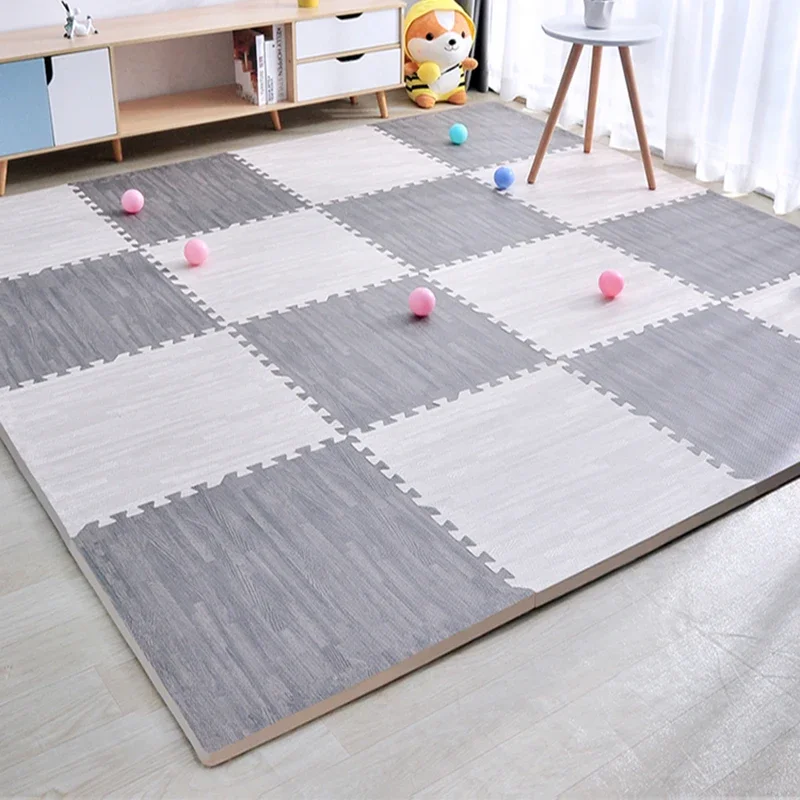 30x30cm Wooden Puzzle Mat Interlocking Foam Soft Floor Splicing Children's Crawling Mat Baby Play Mat Thicken Bedroom Tatami Pad