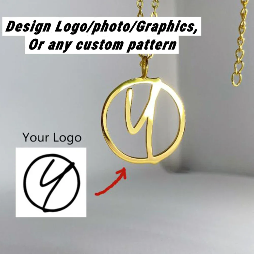 Colar personalizado, colar com logotipo, qualquer logotipo/forma/icon/colar estampado, colar com logotipo personalizado, design de logotipo da empresa