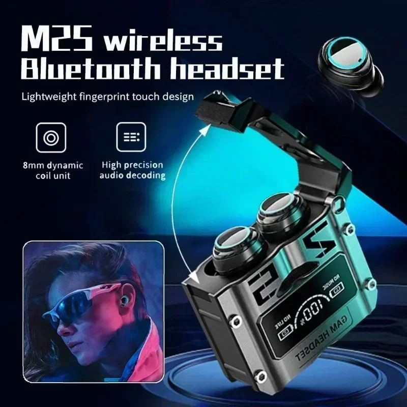 Oryginalne słuchawki bezprzewodowe M25 TWS Słuchawki Bluetooth Sterowanie dotykowe Redukcja szumów Stereo Wodoodporne słuchawki douszne