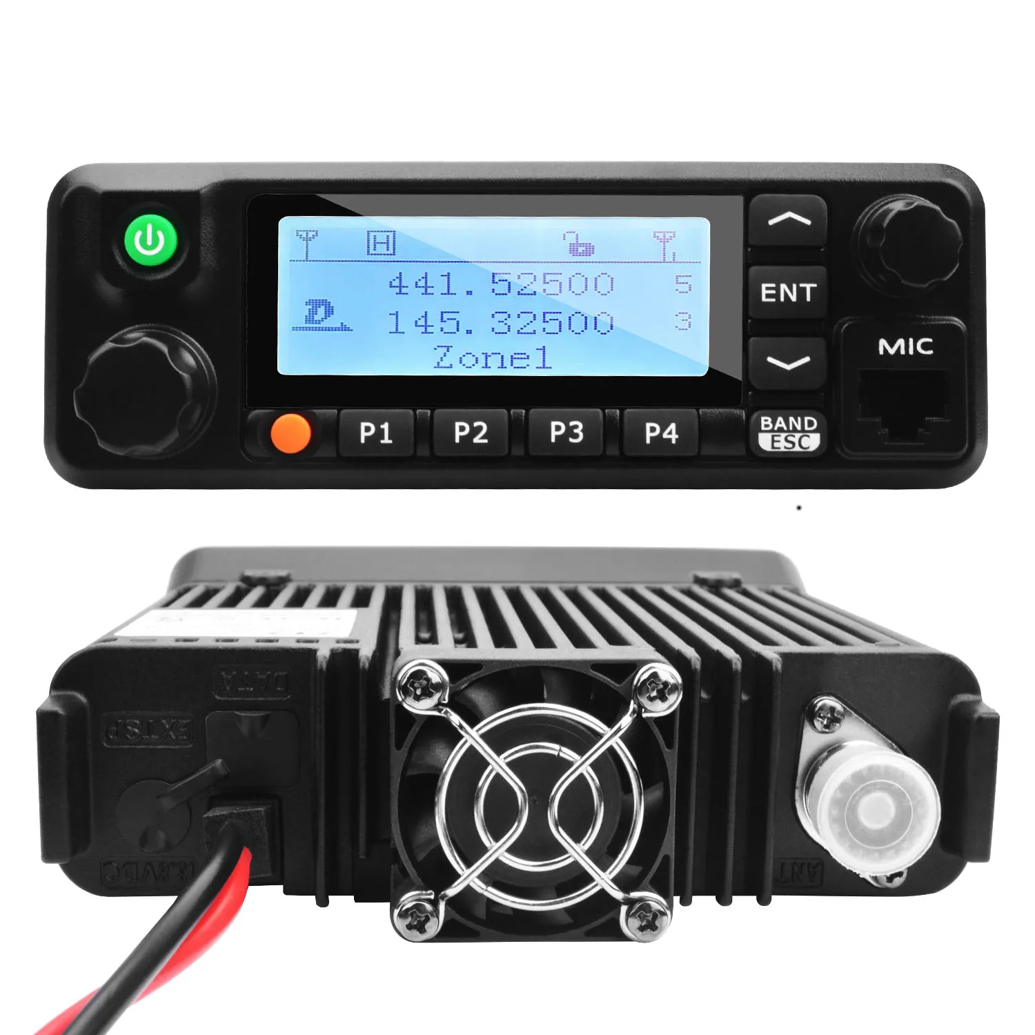 TYT Mobile Transceiver MD-9600 GPS VHF136-174MHz UHF400-480MHz Dual Band Voice Record VOX 50W DMR Digital & Analog Walkie Talkie