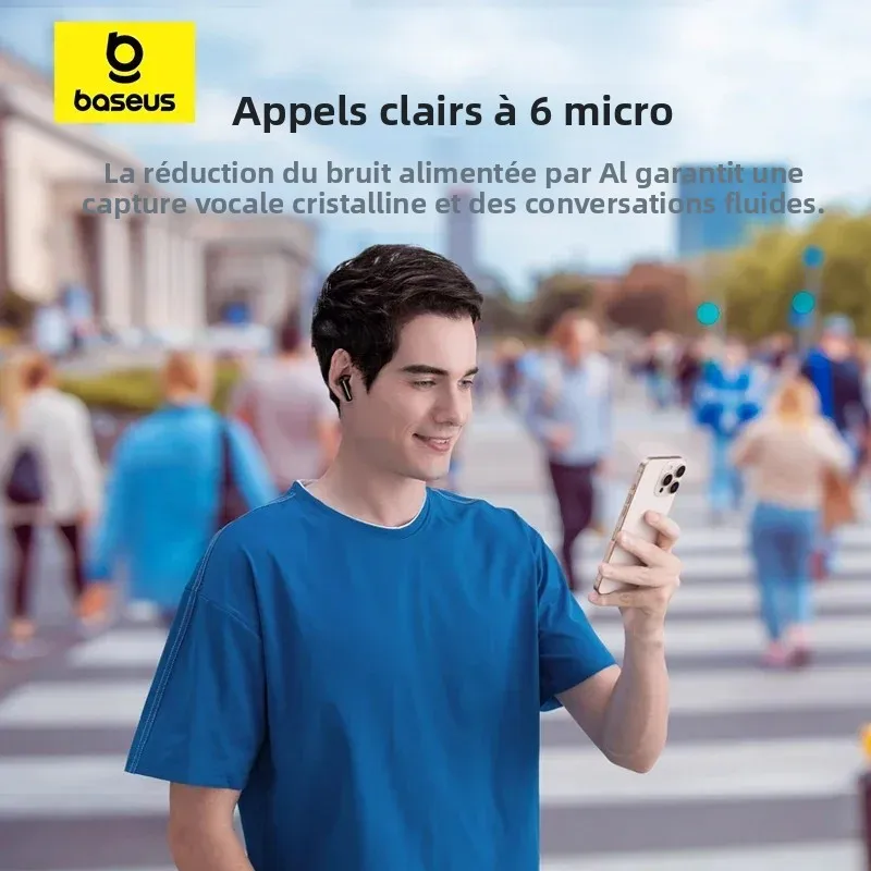 Baseus EP10 Pro ANC écouteurs sans fil Bluetooth 6.0 écouteurs 50dB casque adaptatif en temps réel 6 micro haute résolution LDAC IP55 écouteurs