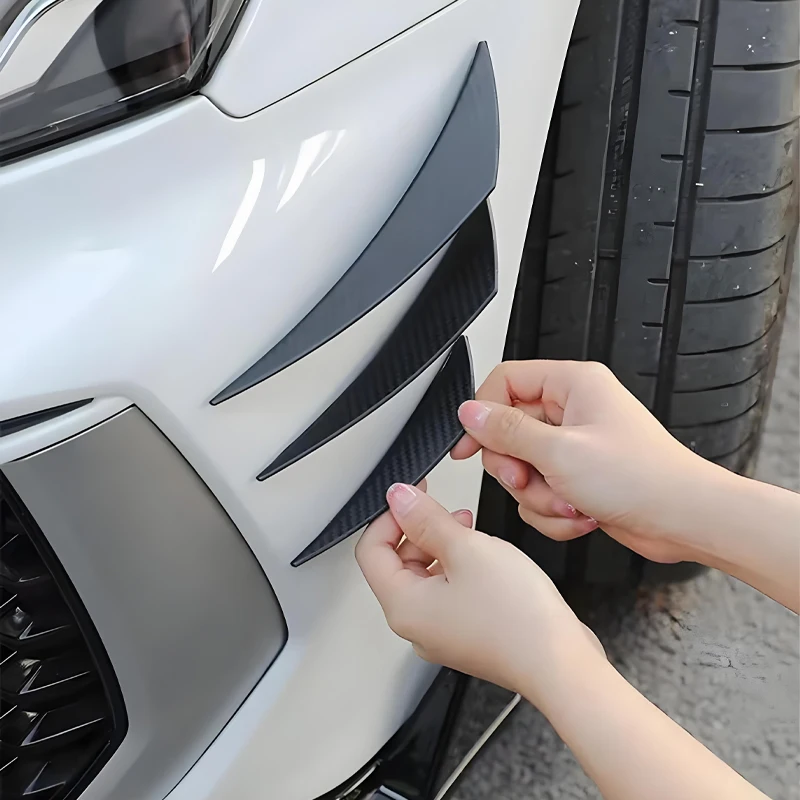 6 pçs universal amortecedor dianteiro lábio decoração difusor divisor barbatanas corpo spoiler canards valência queixo carro tuning canard