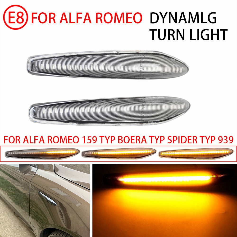 Cho Alfa Romeo 159 Typ 939 2005-2012 Brera Typ 939 2005-2012 Blinker Đèn Xe Ô Tô Năng Động Bên bút Đánh Dấu Đèn Tín Hiệu