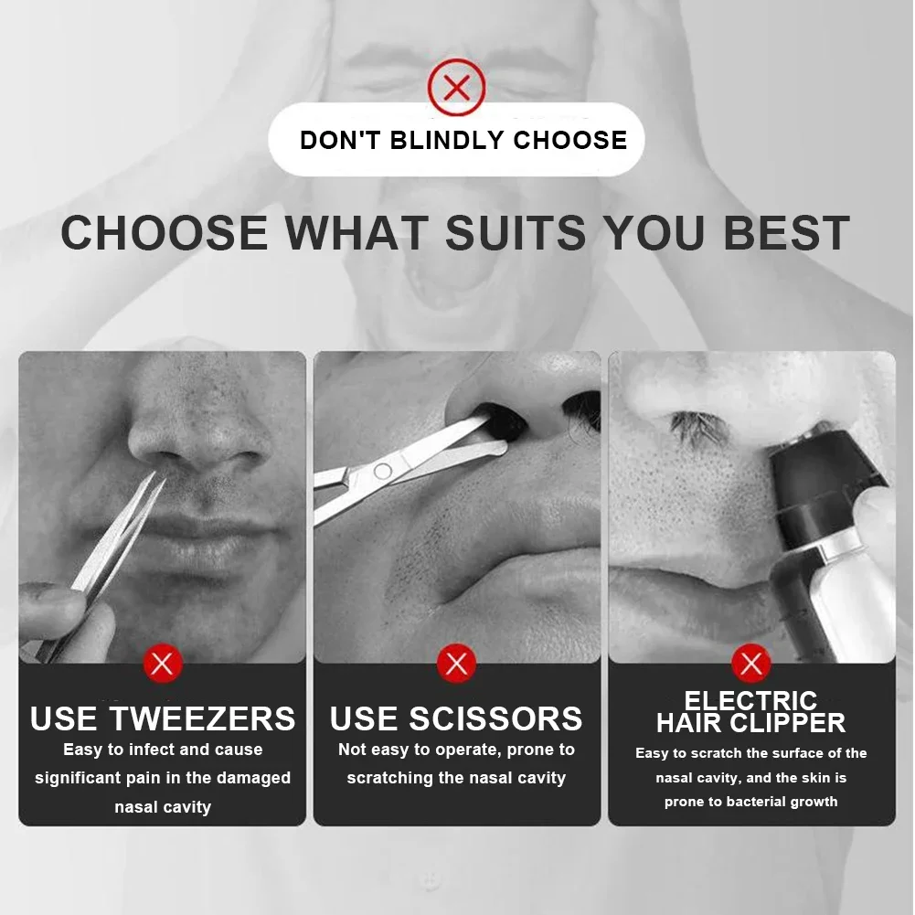 Handmatige set neushaartrimmer met twee koppen - Anti-cut scheerapparaatset voor mannen en vrouwen - Veilige neushaartrimmer voor gemakkelijke verzorging