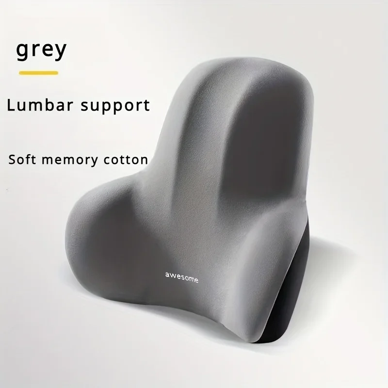 Set di cuscini per sedili in memory foam da 1 pezzo - Cuscino lombare e sedile 2 in 1 per ufficio/auto, grigio e nero, regalo di festa per alleviare il mal di schiena