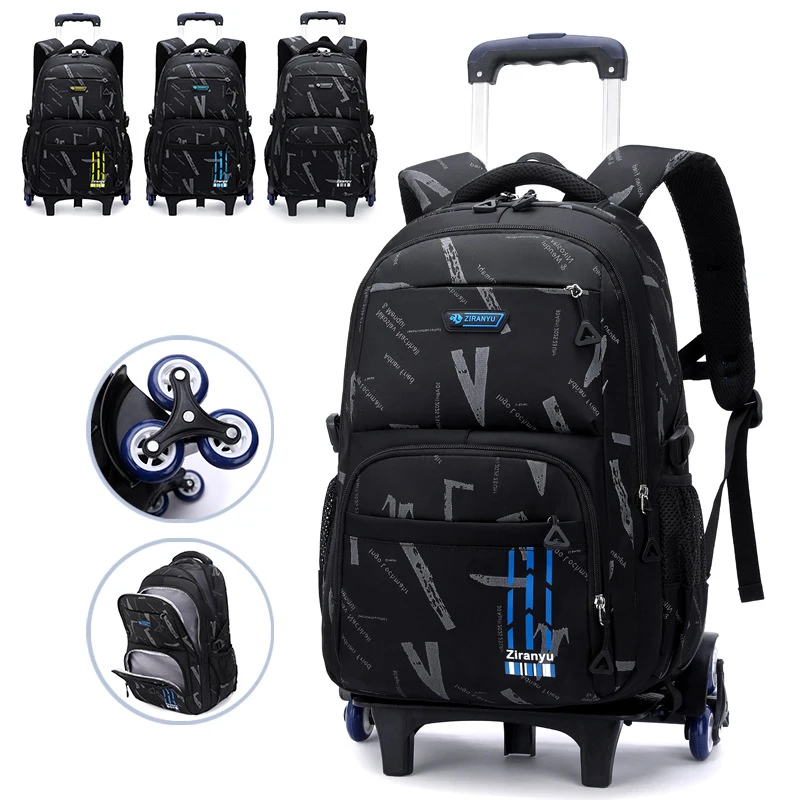 Trolley School Bags for Boys Children Rolling Backpack Elementary School Backpack with Wheels Student Book Bag Carry on Luggage