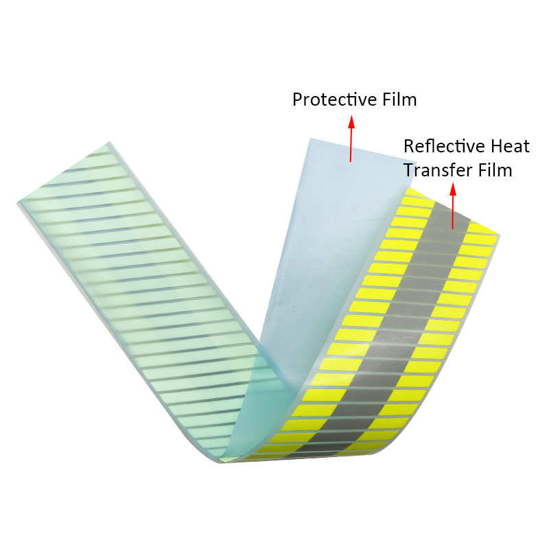Roadstar Reflective Flame Retardant Heat Transfer Vinyl Film Segmented Warning Tape Iron on Firefighter Clothes