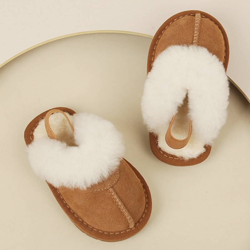 Kleine Kinder Schneeschuhe solide warme flache Jungen Mädchen Echt leder böden Winters chuhe mit dicken Plüsch Kleinkind Freizeit schuhe