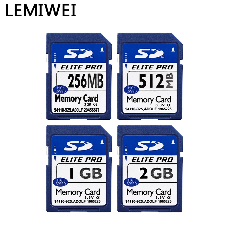 Высокоскоростная SD-карта Lemiwei Elite Pro, 128 Мб, 256 Мб, 512 МБ, 1 ГБ, 2 Гб, UHS-I 10, прочная SDXC флэш-карта памяти для настольной камеры