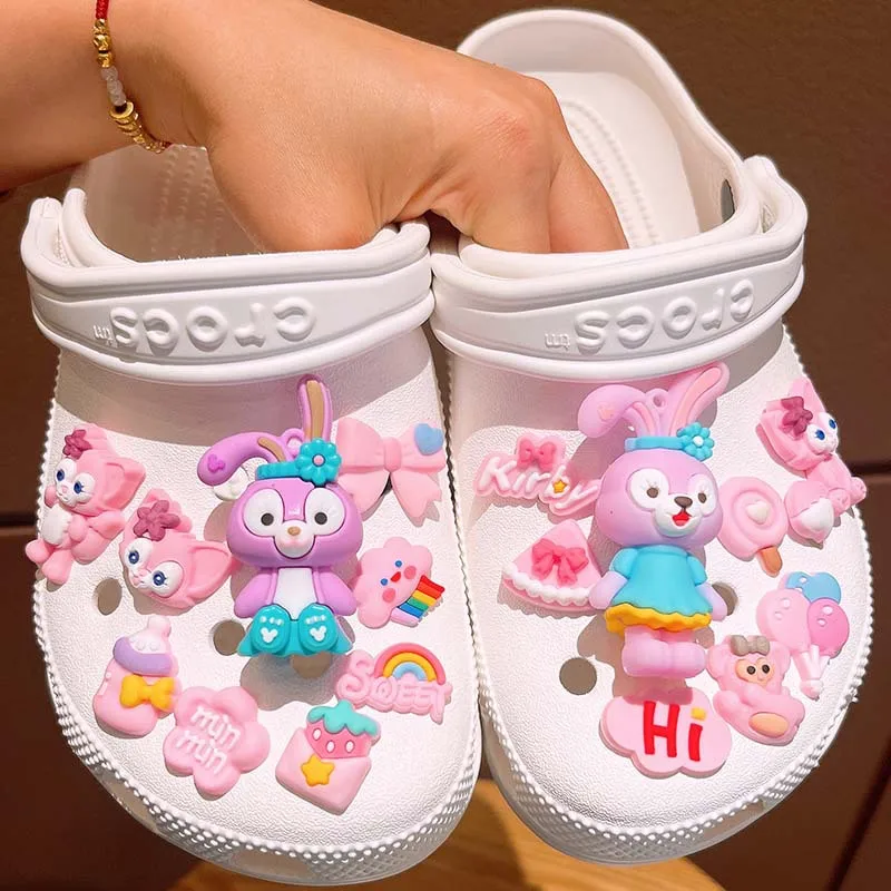 New Disney Mickey Mouse Minnie Donald Duck LED อุปกรณ์เสริมรองเท้า Charms ชุดหัวเข็มขัดการ์ตูน Daisy Duck DIY รองเท้า Charm หญิงของขวัญ