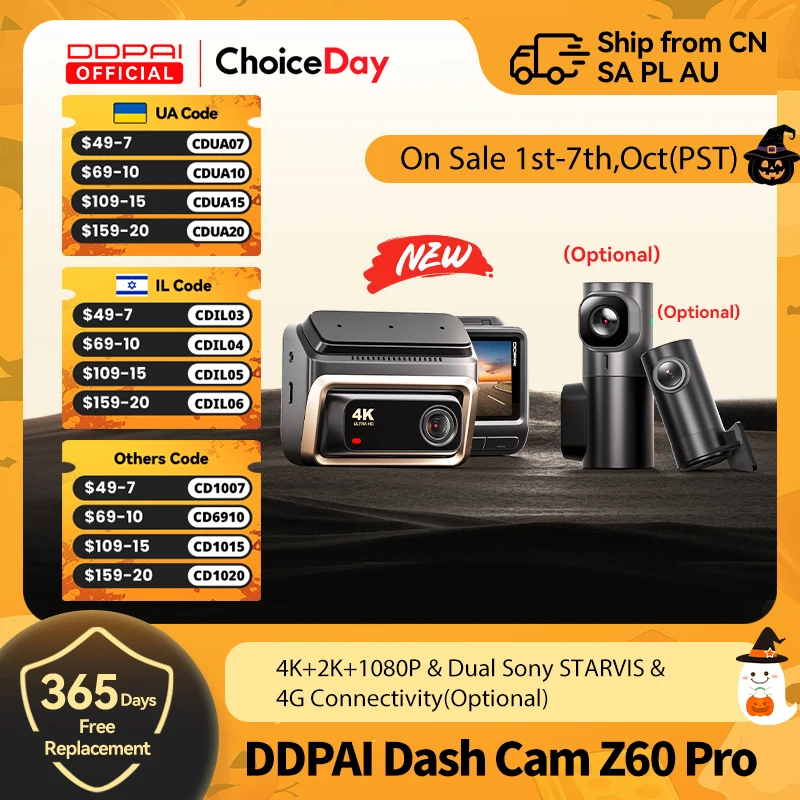 2025 Nieuwe DDPAI Z60 Pro 4 K Dash Cam Auto Dashcam Front GPS Auto Camera voor SONY Sensor WiFi ADAS Nachtzicht DVR Video Recorder
