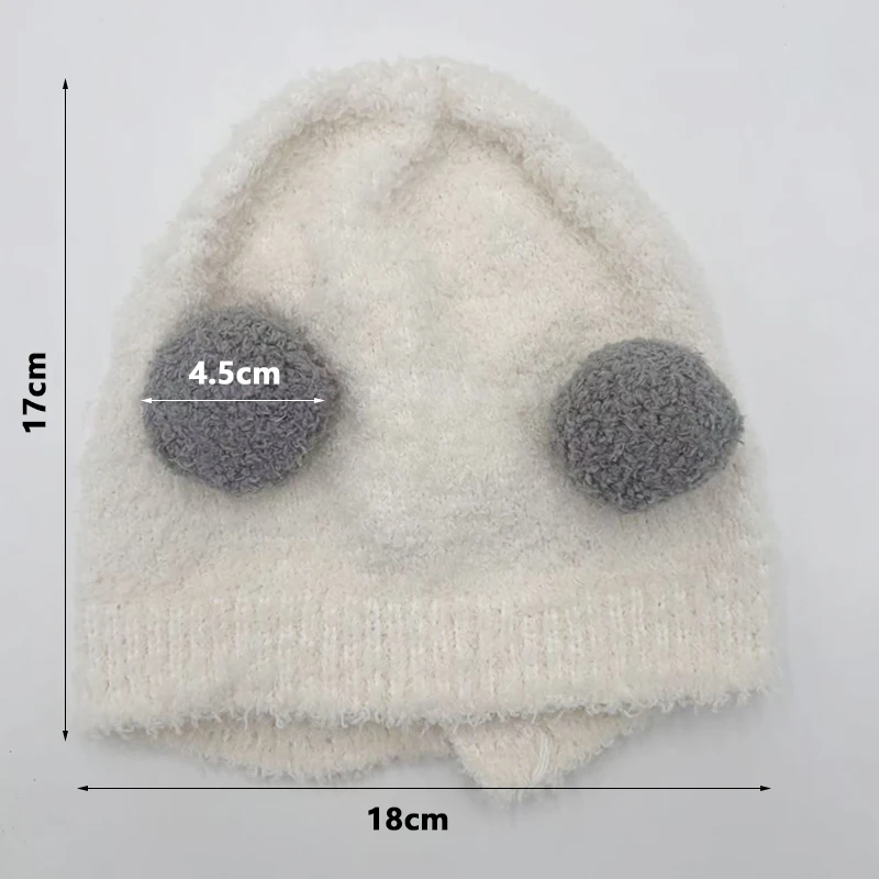 Bonito inverno quente crianças menina meninos chapéus do bebê lã bainha bonés com bola de lã sólida proteção de orelha chapéus macio recém-nascido bonnet