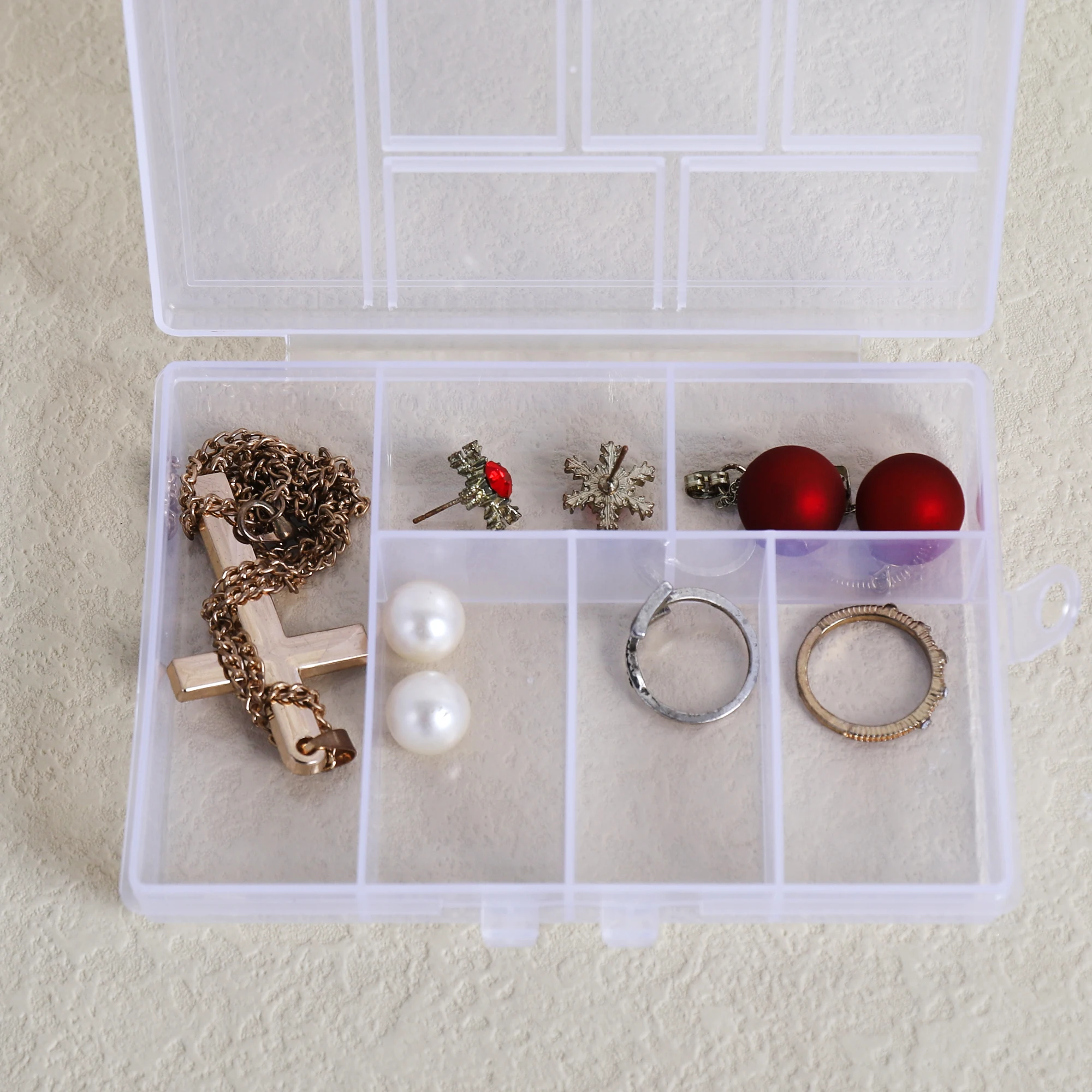 6 Grids Compartment Plastic Storage Box Practical Toolbox Transparent PP Boxes Bead Jewelry Case Display Organizer Container