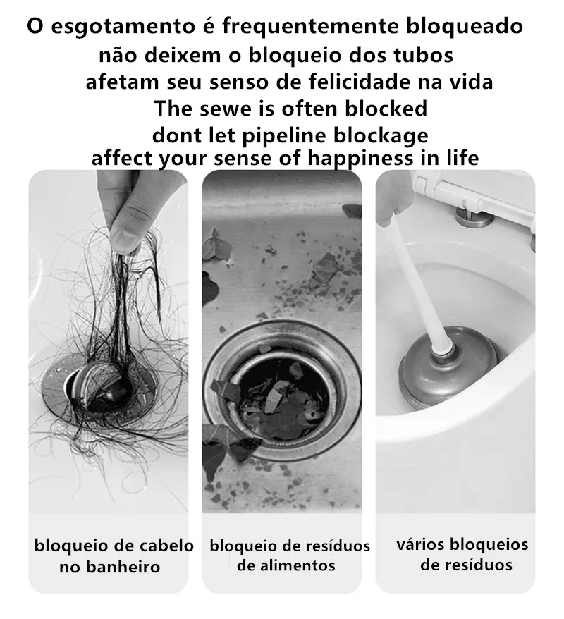 Escova de dragagem para cozinha e banheiro, escova de limpeza longa, limpador de drenagem flexível tampão, ferramenta removedor de furos, esgoto, pia