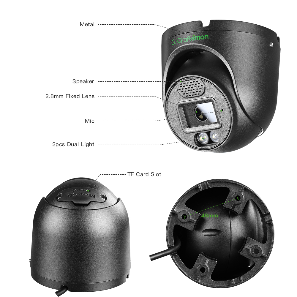 XMeye D 5MP POE IP камера Поддержка TF-карты динамик аудио Onvif CCTV видеонаблюдение безопасности G.Craftsman