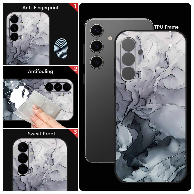 Красочный мраморный чехол для Samsung Galaxy S24 S23 S22 Ultra S21 S20 FE A16 A15 A25 A34 A35 A55 A52 A53 A54 5G Мягкий чехол на ремешке