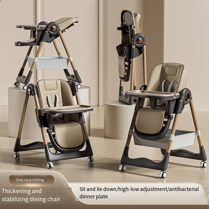 Silla de comedor elevada para bebé, silla de comedor plegable multifuncional para niños, cómoda silla de comedor para comer para bebé, sillón reclinable para bebé