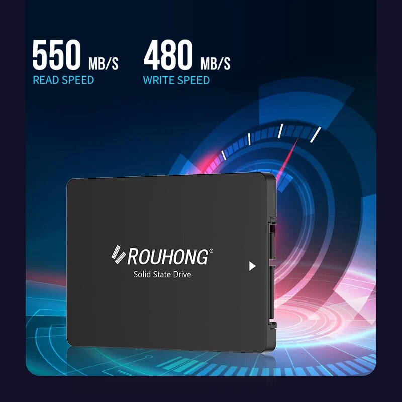 ROUBoom-Disque dur interne SSD, SATA 3, pour ordinateur portable et de bureau, avec capacité de 128 Go, 256 Go, 120 Go, 480 Go, 512 Go, 2.5 Go, 240 Go, 1 To