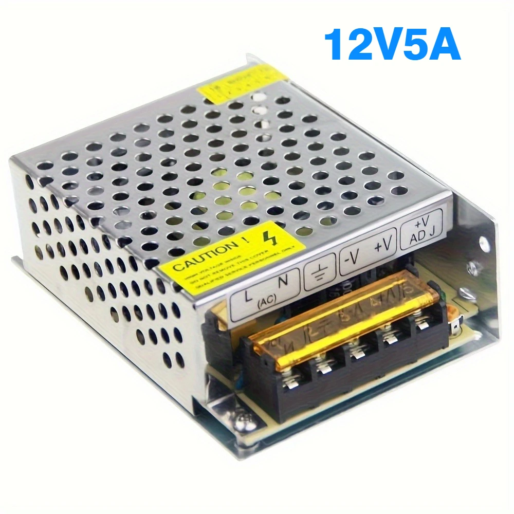 แหล่งจ่ายไฟ 12V 5A ตัวแปลงแรงดันไฟฟ้า AC/DC Universal แหล่งจ่ายไฟสําหรับ LED ควบคุมสวิทช์กล้องวงจรปิด