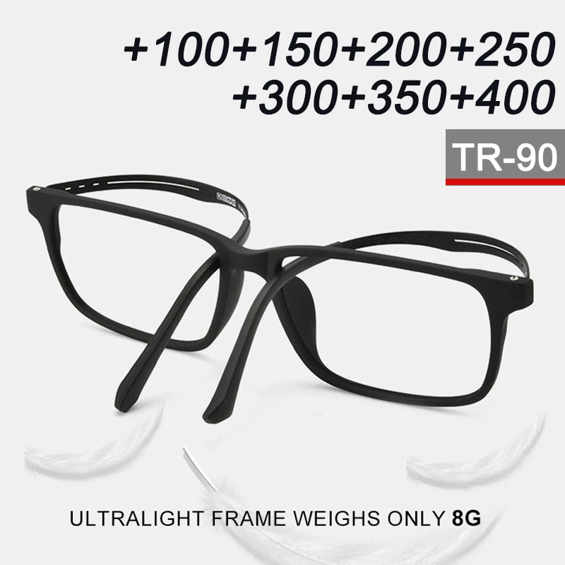 Lesebrille mit Titanrahmen für Damen und Herren, Anti-Blaulicht-Presbyopie-Brille mit Dioptrien +1,0 bis +4,0, optische Brille