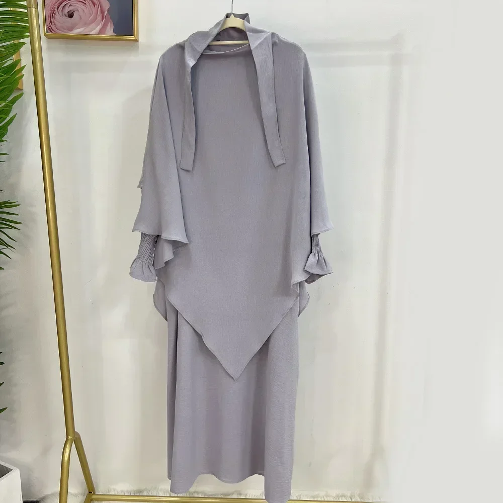 女性のためのイスラム教徒の祈りのドレス,トルコのドレス,jilbab,2ピース,ラマダン,長いヒジャーブ,イスラム教徒の祈りのためのドレス