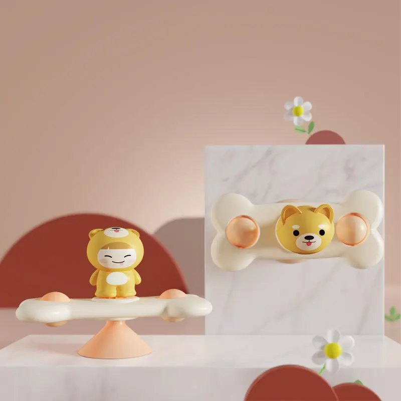 아기 장난감 흡입 컵 스피너 장난감 유아 곰 손 Fidget 스피너 감각 장난감 스트레스 릴리프 아기 게임 회전 딸랑이