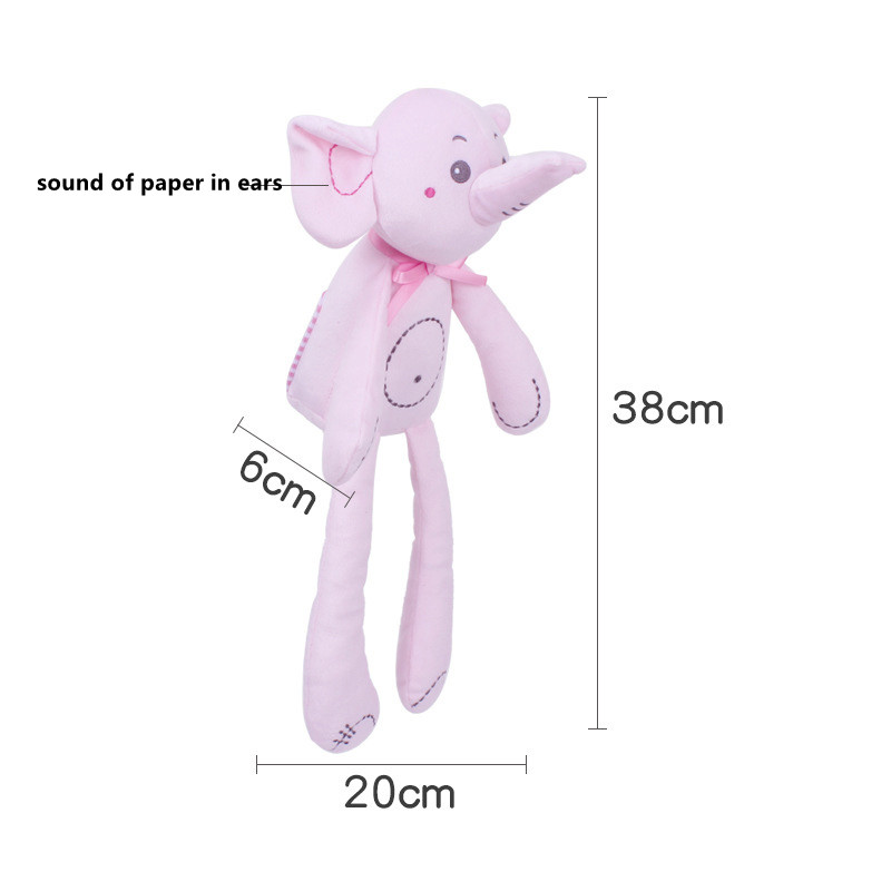 Baby Plush Rabbit Hand Puppet Soft Crib Stroller Infant Sleep Soothing Doll Mobile Pram Kids Hanging Ring Toys For Children Gift