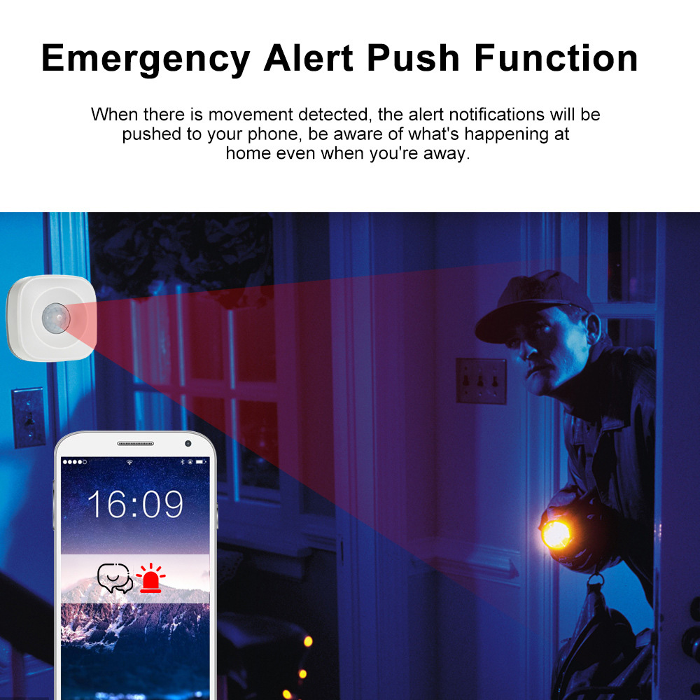 ZigBee/WiFi PIR Motion Sensor เครื่องตรวจจับอินฟราเรดไร้สาย Security Burglar Alarm Sensor Smart life APP Control Compatible