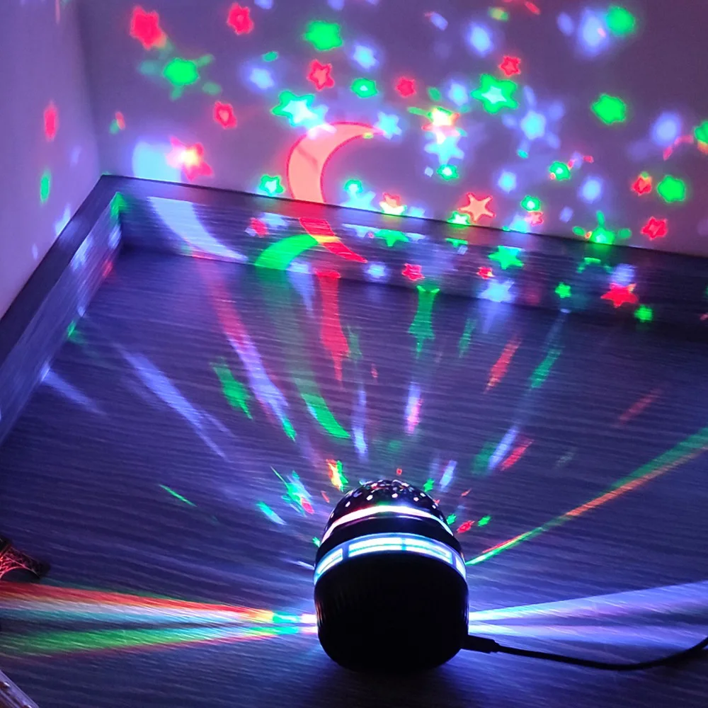 Stern Projektor Lampe USB angetrieben bunte rotierende magische Ball Licht Auto Atmosphäre Lampe Ktv Bar Disco DJ Party Bühnen licht
