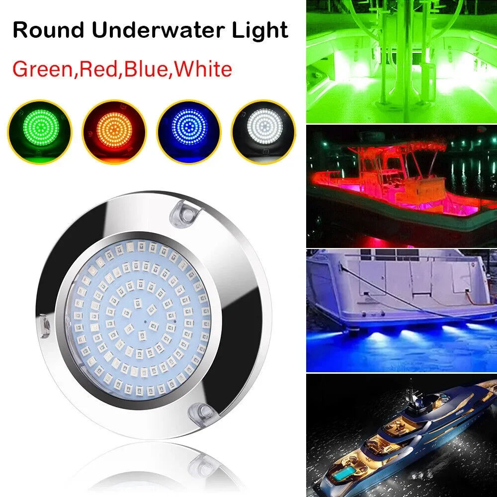 DC 12V 24V 45W Marine Boot LED Heck Licht Runde Edelstahl LED Rücklicht Für Kajak Yacht Zubehör blau Weiß Grün Farbe