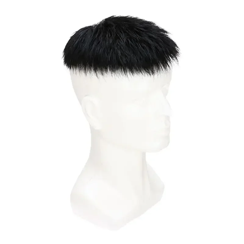 6 インチ 100% 人毛 16 × 18 センチメートル男性かつらクリップヘアエクステンショントッパー交換システム毛細血管プロテーゼ男性の髪かつら