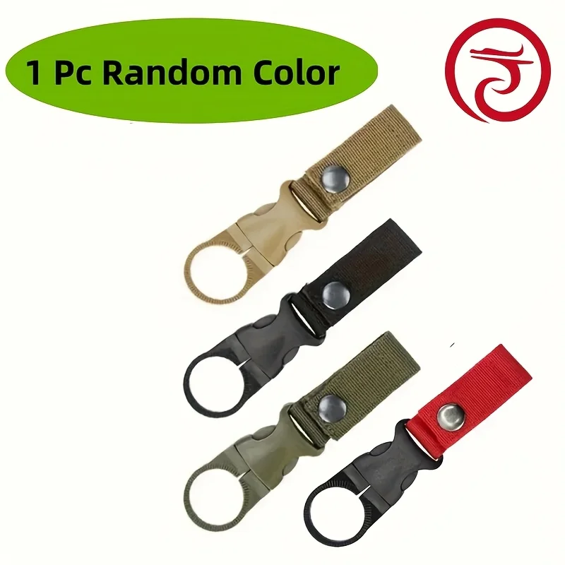Clip per bottiglia d'acqua con gancio per fibbia in tessuto da 1 confezione - Nylon resistente con fibbia di sicurezza, multicolore opzionale, adatto per il campeggio,