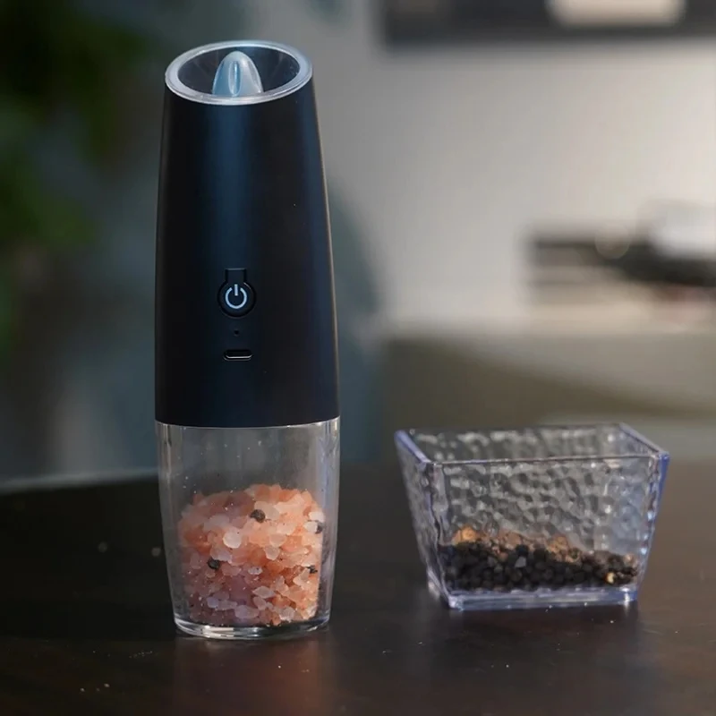 USB wiederaufladbare elektrische Salz- und Pfeffermühle, einstellbare Grobheit, große Kapazität, automatische Gewürzmühle, Küchenkochwerkzeug