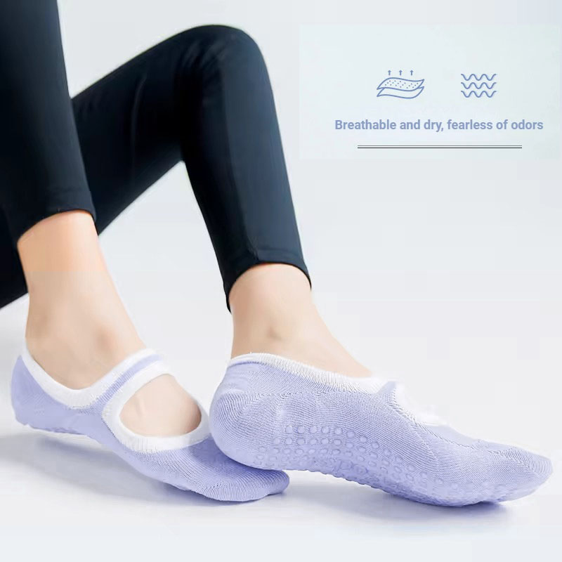 Multi Colored Plus Size Women's Yoga Socks Silicone Anti Slip Pilates Handle Socks Ballet Dance Fitness Socks
