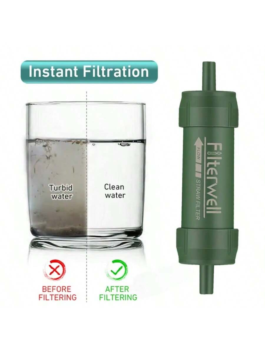Outdoor Mini Wasserfilter Stroh Camping Reinigung Tragbarer Wanderwasserreiniger für Überleben oder Notfallbedarf