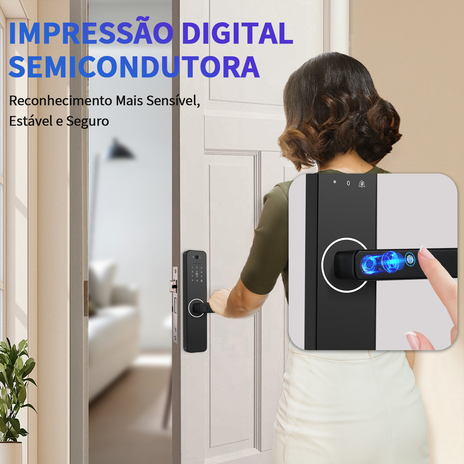 Do Brasil câmera fechadura eletrônica digital tuya wifi fechadura porta inteligente biométrica sem chave