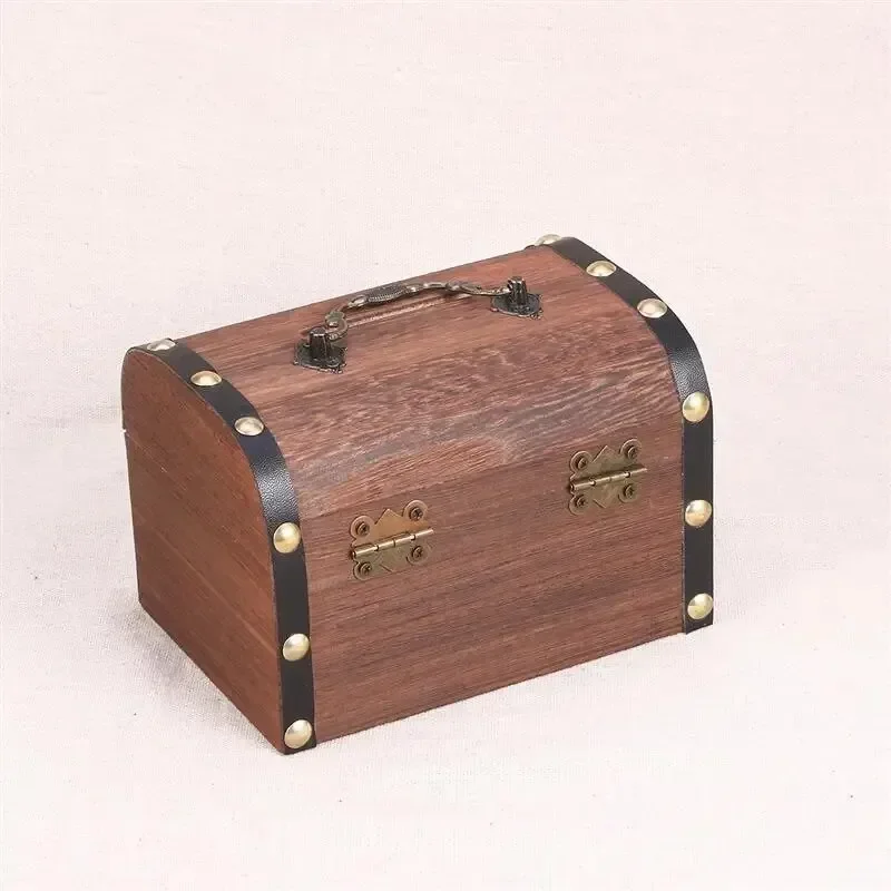 Coffre au trésor avec serrure, boîte de rangement au trésor Vintage, organisateur de tirelire, boîte d'épargne avec serrure pour décoration rétro de la maison