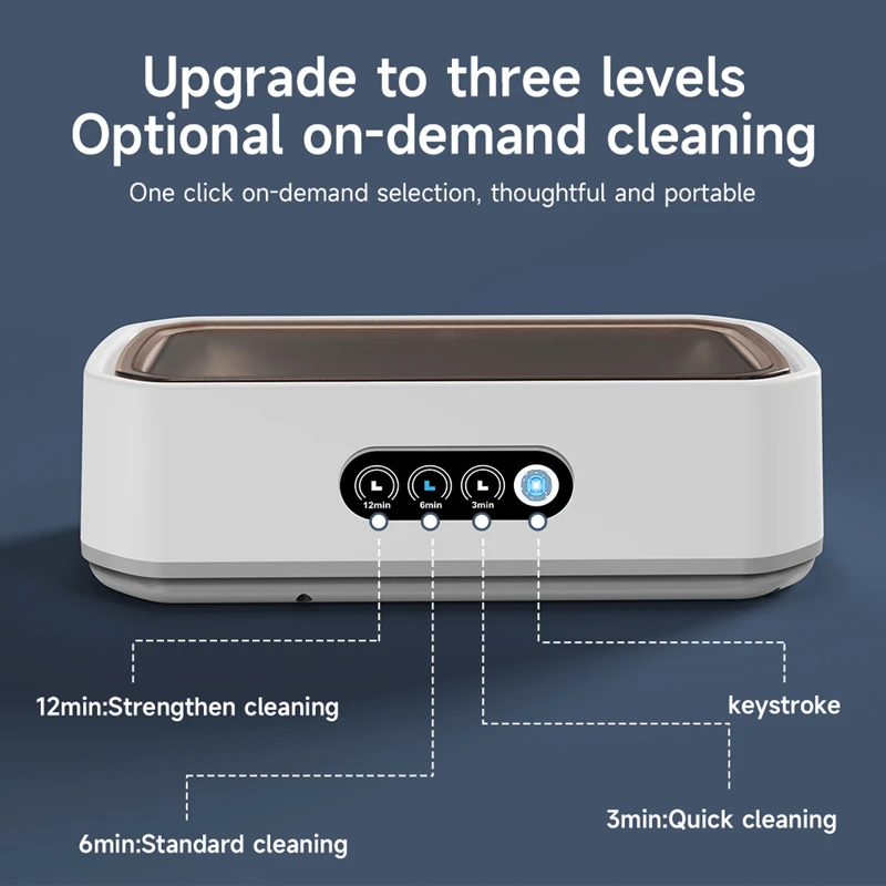 Xiaomi 초음파 클리너 650ML 조정 가능한 대용량 빠른 강력한 보석 팔찌 안경 보석 청소 기계 가정용