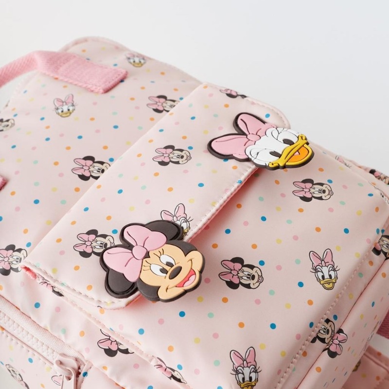 Disney Minnie Mouse Donald Duck การ์ตูนพิมพ์มัลติฟังก์ชั่กระเป๋านักเรียนเด็กแฟชั่นกระเป๋าเป้สะพายหลังนักเรียนกระเป๋าโรงเรียนอนุบาล