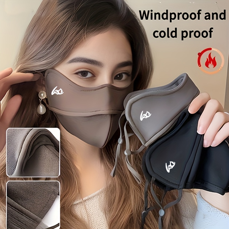 Masque pour femme confortable et élégant – Coupe-vent, chaleur 3D épaisse avec crochets d'oreille, matériau en nylon, lavable à la main
